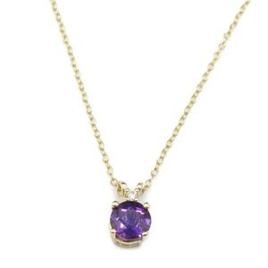 Tiffany Amethyst Diamond Necklace Yellow Gold Diamond Amethyst Purple Clear